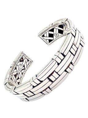 Authentic! John Hardy JH Silver Wide Classic Bamboo Large Mens XL Cuff Bracelet